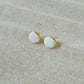 Earrings White Button