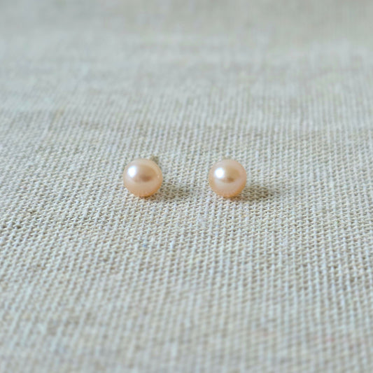 Earrings Peach Mini Pearl
