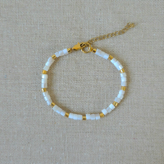 Bracelet Nacre Mosaic Gold